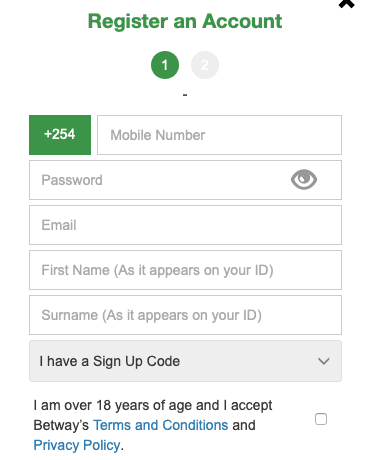 Betway registration