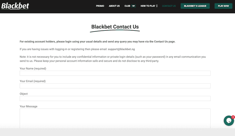 Blackbet contact