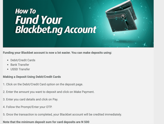 Blackbet deposit general