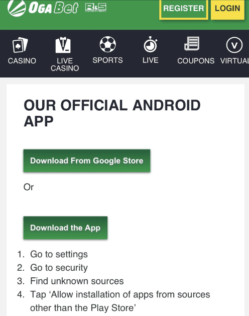 Ogabet mobile app