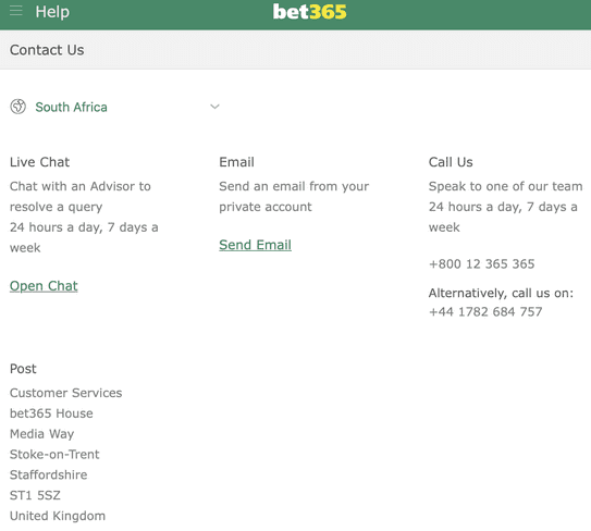 Bet365 contact Tanzania