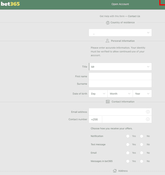 Bet365 registration