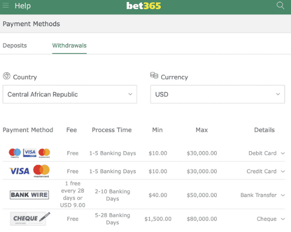 Bet365 withdrawal Tanzania