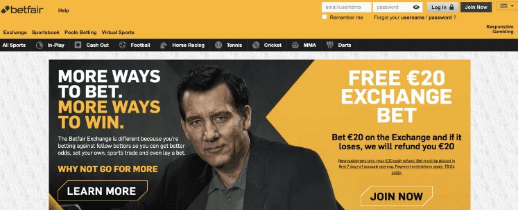 Betfair Uganda sportsbook