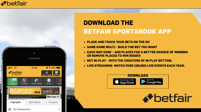 Betfair mobile app