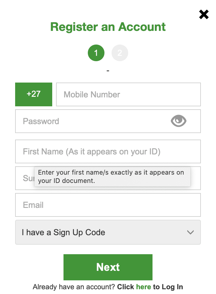 Betway South Africa registration