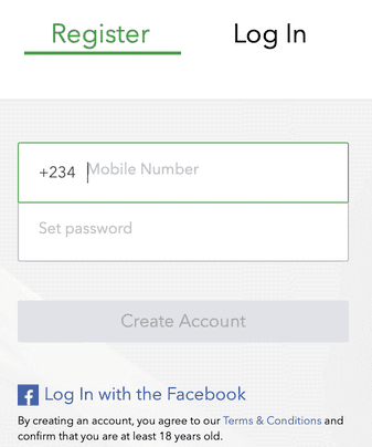 Sportybet Nigeria registration