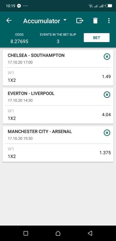 22Bet app betslip