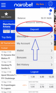 Nairabet app deposit