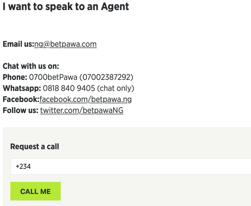 How to contact Betpawa Nigeria?