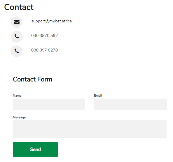 Mybet africa contact addresses