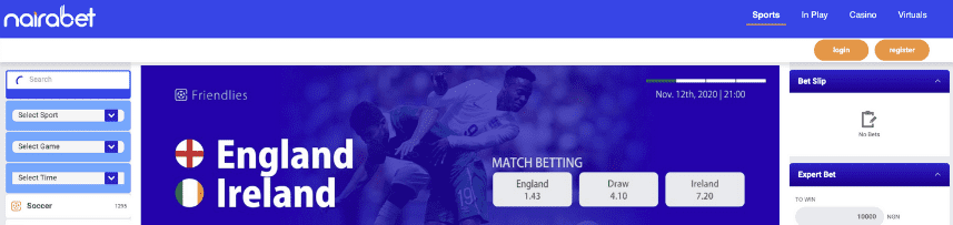 Nairabet sportsbook website