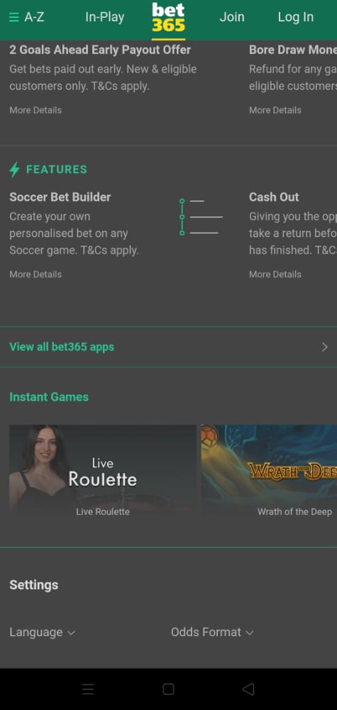 Bet365 view all app