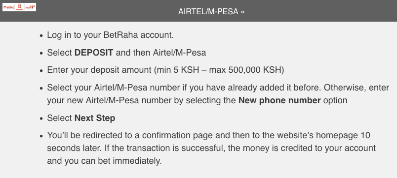 Betraha deposit methods