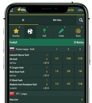 Gbets mobile screen