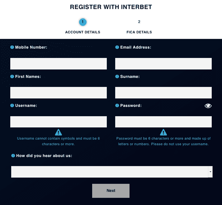 Interbet registration