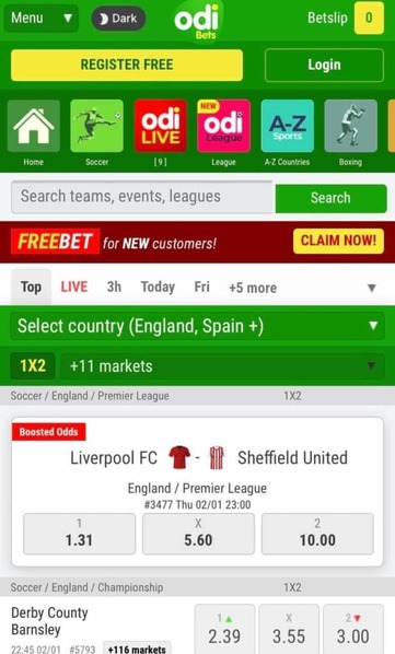 Odibet app betting