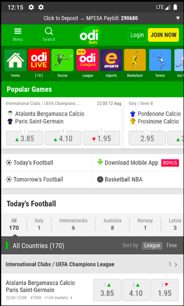 Odibet app download