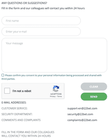 22bet contact info Ghana
