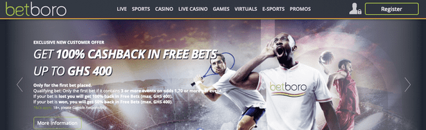 Betboro Ghana sportsbook screen