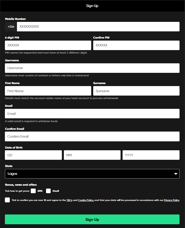 Livescorebet registration Nigeria