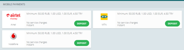 22Bet Ghana mobile money