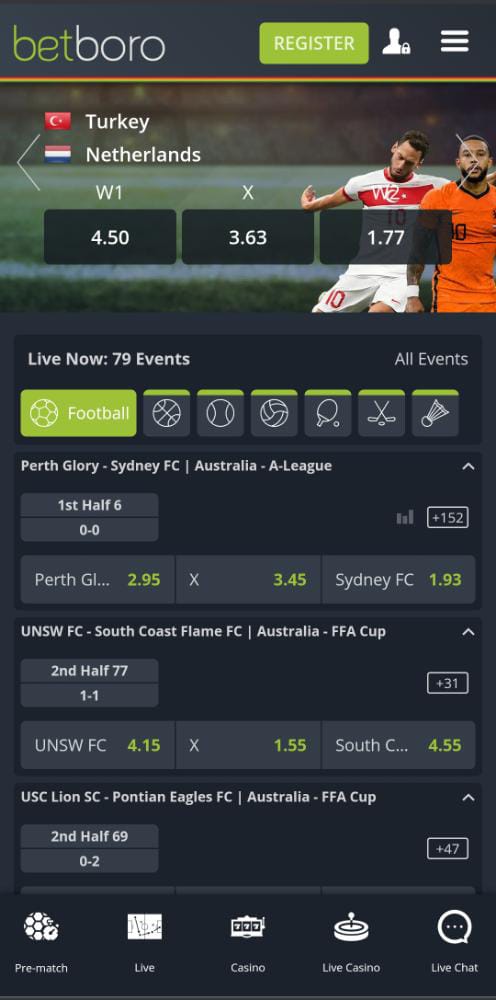 Betboro Ghana App bet placement