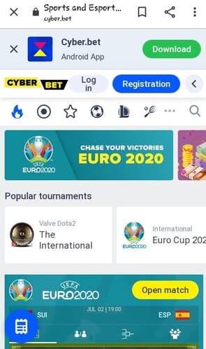 Cyberbet Android app download