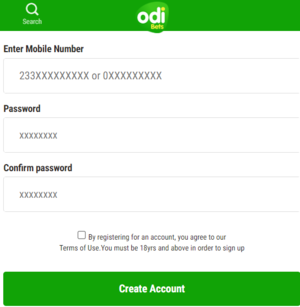 Odibet how to register