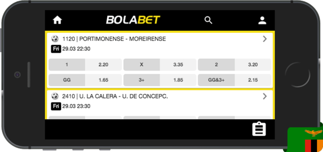 Bolabet Optimised mobile version