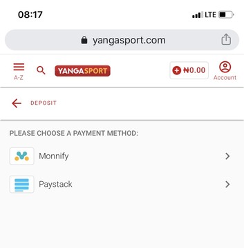 Yangasport deposit options