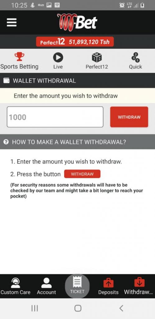 M-bet withdrawal info