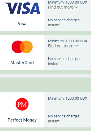Melbet Uganda deposit options