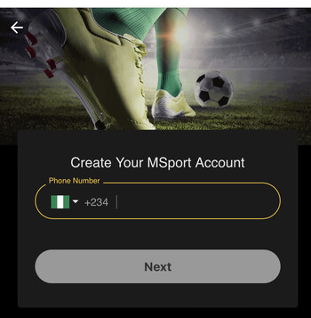 Msport Nigeria registration form