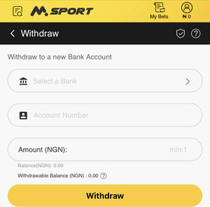 Msport withdrawal methods in Nigeria