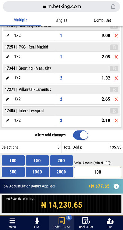 Betking Betslip