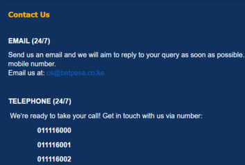 betpesa kenya contacts