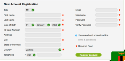 Gal sport betting Zambia registration process