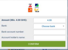 1xbet Ghana payment options