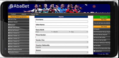 Ababet Mobile optimized site