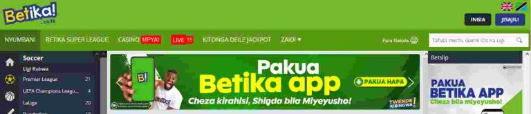 Betika home page