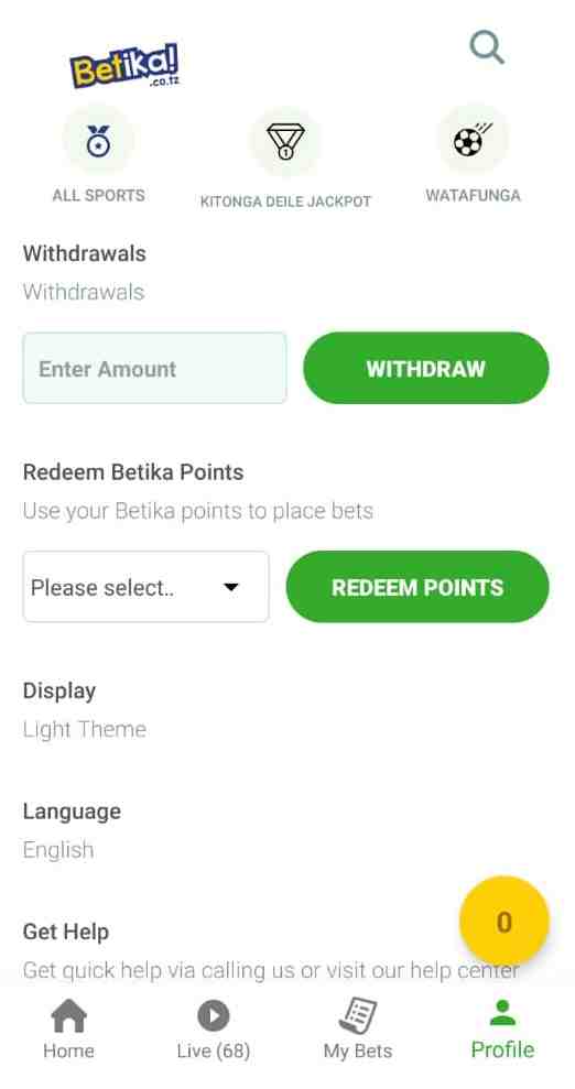 Betika withdraw
