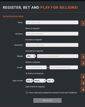 Fortebet Uganda sign up