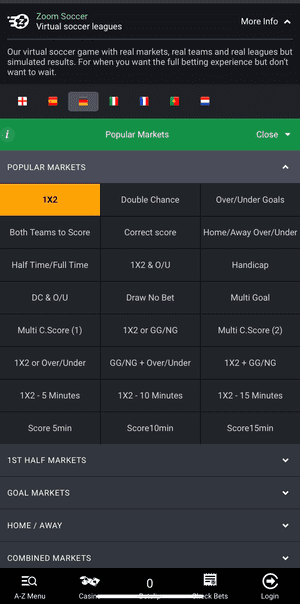 Bet9ja Zoom Betting Markets