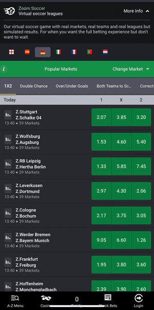 Bet9ja Zoom Soccer Example