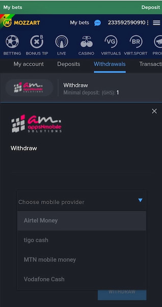 Mozzartbet withdraw