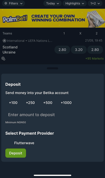 Betika Nigeria Payment Method