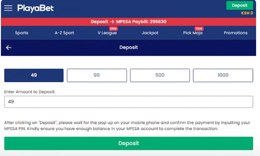 Playabet deposit