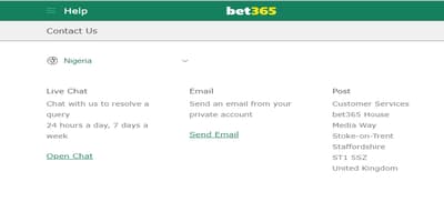 Bet365 Nigeria Support