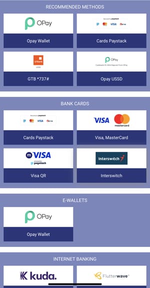 Paripesa App Payment Methods